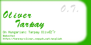 oliver tarpay business card